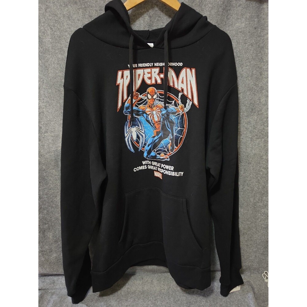 Spiderman 2 Marvel Hoodie XXL  Black Unisex.